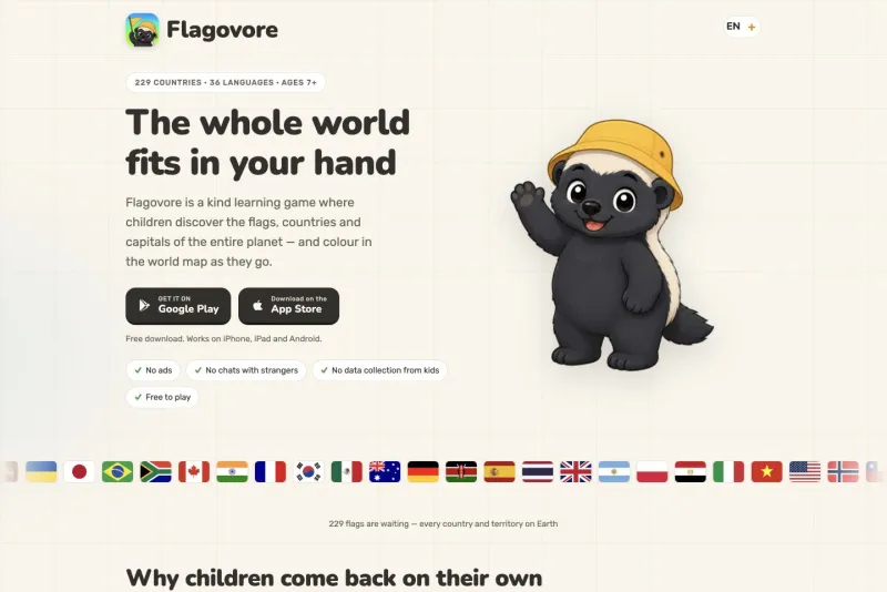 Actual English Flagovore website